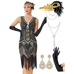 9289 Flapper Dresses 1920s, Great Gatsby Dresses Roaring 20s